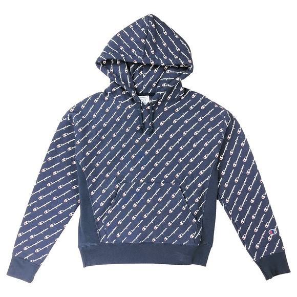 Womens Champion Reverse Weave Allover Logo Hoodie - Picture 7 of 7